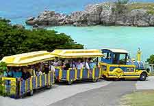 St. George's photo, showing tourist train at Tobacco Bay