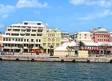 Waterfront picture of shops and accommodation