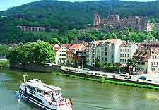 View of a cruise along the Neckar River