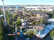 Aerial picture of the Linnanmaki Amusement Park