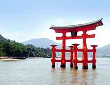 Iconic image of the famous Miyajima Shrine torii