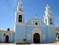 Photo of iconic blue church