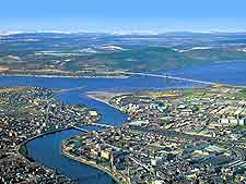 Aerial view of the region