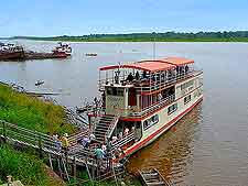 Photograph of the River Amazon and cruise boat