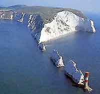Aerial view of the Isle of Wight's Needles