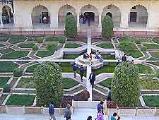 Aerial picture of gardens at the Amber Fort