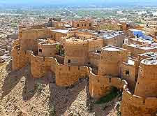 Aerial image taken high above the Jaisalmer Fort