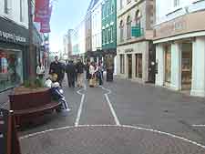 Photograph of shopping area in Jersey's capital St. Helier