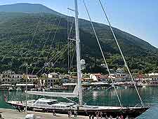 Sami view, showing beautiful sailing boat