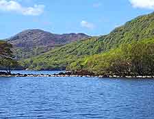 Photo of Lough Leane in the summer, the biggest of the three lakes of Killarney