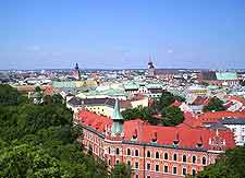 Aerial photo of the Krakow cityscape