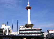 View of the Kyoto Tower and central hotel
