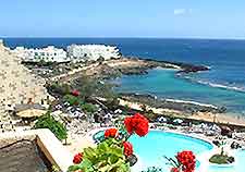 Coastal view of the Lanzarote port town of Teguise