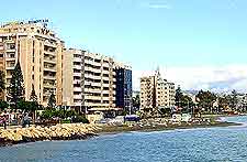 Waterfront view of apartment blocks and lodging
