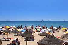 Photo of thatched parasols on the beach