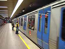 Photo showing arriving metro train