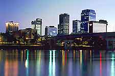 Night view of Little Rock's skyline