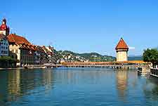Lucerne (Luzern) photograph of the famous Chapel Bridge