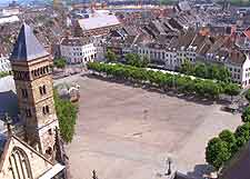 Aerial view of central square
