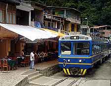 View of Aguas Calientes train