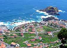 Picture showing view over the Madeira village of Porto Moniz