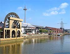 View of the riverside, close to Malacca Old Town, photo by Vmenkov