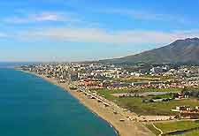 Malaga's coastline and beaches photographed from the air