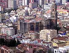Aerial view across Malaga