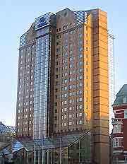 Photo of the city's modern Hilton Hotel