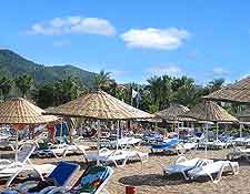 Picture of sunloungers on beach