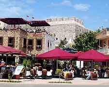 Image of restaurant tables in neighbouring Icmeler