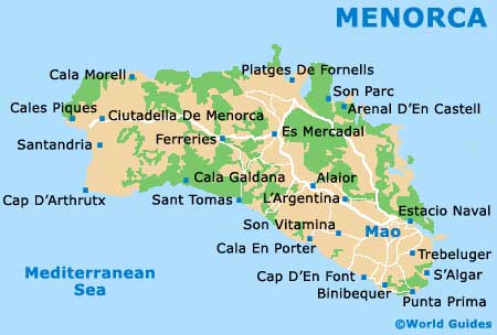 Map of Menorca
