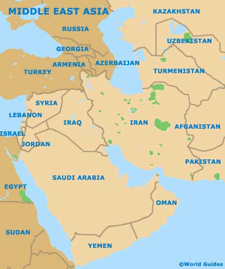 Middle East Continent Map