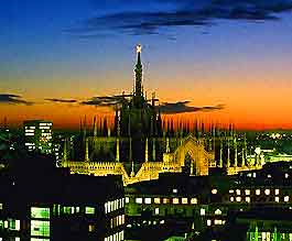 Picture over Milan at night