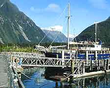 Photo of docking cruise boat at Milford Sound