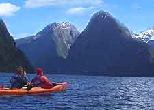 Photograph of kayaking around Milford Sound