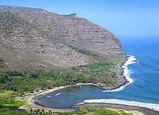 Photo of Halawa Beach from high above