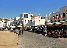 Picture showing beachfront bar and outdoor tables