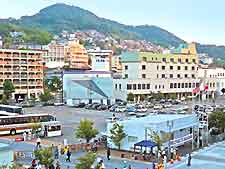 Image showing shops and cafes around the pier