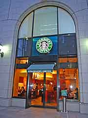 Photo of the city's Starbucks coffee shop