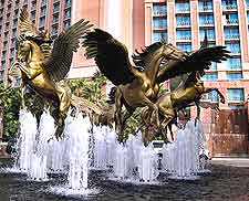 Close-up photograph of the Atlantis Resort fountain