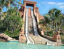 Further picture taken at the Atlantis Resort complex, showing the pool and water slide