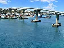 View of the bridge connecting Nassau with Paradise Island