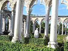 Close-up image of the French Cloister landmark