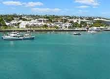 Distant view of the Potter's Cay area, next to the Paradise Island Exit Bridge and docks