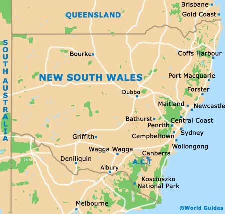 New South Wales map