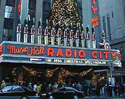 Snapshot of the Radio City Music Hall frontage