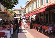 Picture showing eateries lining the Cours Saleya