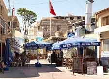 Photo of open-air cafe tables