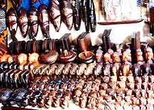 Photo of souvenirs for sale at a traditional Nigerian market